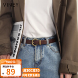 viney牛皮女士皮带复古针扣裤带时尚简约裙带百搭轻奢腰带装饰生日礼物