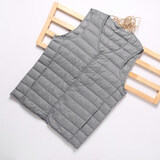 源羿新款无V领羽绒内胆马甲男春秋冬装轻薄羽绒百搭外套内穿背心 灰色(V领款) M（建议体重90-130斤）