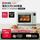 海氏（Hauswirt）C40三代电烤箱家用专业烘焙搪瓷内胆多功能大容量发酵一体机侧风机上色均匀 湖水绿 40L