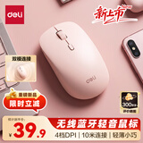 得力鼠标无线蓝牙鼠标京东自营 轻音办公游戏笔记本电脑台式机即插即用小巧便携4000DPI 粉色LN21