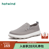 热风（Hotwind）【商场同款】春秋新款男士时尚休闲鞋一脚套厚底圆头百搭日常布鞋 09灰色 40 250mm