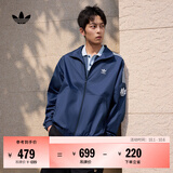 adidas通勤百搭三条纹休闲运动夹克早秋外套男女阿迪达斯三叶草 深靛蓝（推荐选大一码)   XS