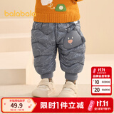 巴拉巴拉婴儿羽绒裤男童长裤女童裤子保暖裤宝宝高腰冬季 灰色调00322 80