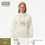 Teenie Weenie小熊女装卫衣冬季学院连帽简约休闲萌趣加绒保暖上衣 象牙白 S (160)