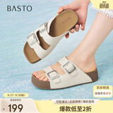百思图勃肯鞋简约户外休闲女拖鞋T9361BT6