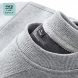 JEANSWEST LIFE真维斯加绒卫衣男秋冬季加厚保暖外套三角设计重磅灰色圆领上衣男