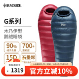 黑冰（BLACKICE）新款【G系列木乃伊式鹅绒羽绒睡袋】露营保暖抗寒成人羽绒睡袋 藏蓝 G400 M码(新标准)