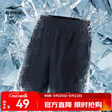 鸿星尔克短裤男夏季透气宽松健身跑步速干休闲男士短裤男裤运动裤子五分裤 【吸湿速干短裤男】正黑 2XL
