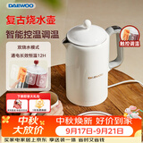 大宇（DAEWOO）复古电热水壶 恒温水壶家用电烧水壶热水壶 保温调温泡奶不锈钢1.5L大容量送礼EK01白色电子款