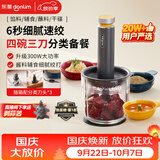 东菱（Donlim）绞肉机家用辅食机多功能碎肉切菜一体机 磨粉机 套娃收纳佐料机 料理棒 可剥蒜DL-5028玻璃款