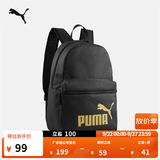 彪马（PUMA）通勤旅行大容量运动双肩背包大学生书包包包 079943 黑色-金色LOGO-03 OSFA