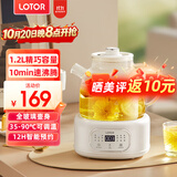 LOTOR徕多养生壶迷你煮茶器烧水花茶恒温一体电热水壶办公室全玻璃炖煮茶炉煎中药小型养生杯一人 【数显预约定时】全玻璃壶 1.2L