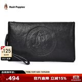 暇步士（Hush Puppies）手包男士休闲经典狗狗标志商务出差真皮大容量手拿包生日礼物