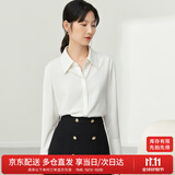 尚都比拉职业正装白色衬衫女春秋季女装气质通勤长袖上衣女士高级感衬衣