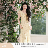 香影【王楚然同款】v领连衣裙女2026夏季新款花路繁花黄色印花裙 黄色 （尺码偏小，建议拍大一码） S 85-95斤/裙长99.5CM