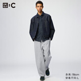 优衣库宽松运动长裤/裤脚抽绳常规款男女装合作款482314 486303 486303/03灰色 M