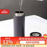 乐扣乐扣（LOCK&LOCK）心仪茶水分离保温杯316L不锈钢商务水杯440ML黑色LHC4285BLK