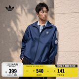 adidas通勤百搭三条纹休闲运动夹克早秋外套男女阿迪达斯三叶草 深靛蓝（推荐选大一码)   L