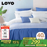 LOVO罗莱家纺 全棉四件套100%纯棉斜纹床单被套枕套双人220*240cm