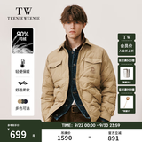 Teenie Weenie小熊男装羽绒服冬季衬衫式羽绒服保暖外套外套男 卡其色 M (170)