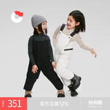 保姆鹅 儿童羽绒背带裤宝宝户外防风雪羽绒裤弹力加厚保暖长裤[NM2560] 黑 100