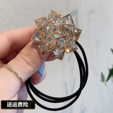 BARY REEF迷宫~重工精致头绳女简约气质优雅网红皮筋扎头发发圈女头发饰 香槟水晶