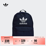 adidas休闲日常通勤运动双肩背包学生书包开学男女阿迪达斯三叶草   深靛蓝   NS(均码)
