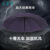 天堂伞 加大雨伞三折 经典格纹商务伞10骨大雨伞男女 紫兰