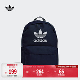 adidas休闲日常通勤运动双肩背包学生书包开学男女阿迪达斯三叶草   深靛蓝   NS(均码)