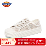 Dickies女士帆布鞋潮流休闲鞋子布鞋低帮百搭平底鞋 卡布奇诺 37