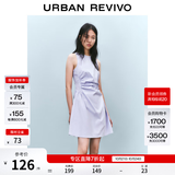 UR春季新款女摩登气质褶皱收腰显瘦无袖连衣裙UYY750030 淡紫 S