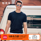 布先生明星同款春夏季时尚精致短袖t恤男士男装上衣针织纯色凉感透气 钢琴黑 L (175)
