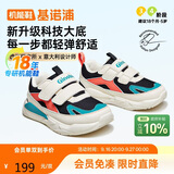 基诺浦学步鞋春秋季男女透气机能鞋复古童鞋GY1627黑色140mm