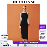UR2026夏季新款女装气质褶皱收腰修身无袖连衣裙UWM760050 黑色 S