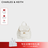 CHARLES&KEITH菱格大容量柔软背包书包双肩包包女包生日开学礼物CK2-60151400 Cream奶白色 S