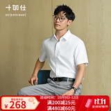 十如仕短袖白衬衫男高端高支免烫抗皱商务休闲正装纯棉衬衣 301 白色-常规版 均码 41【175/96A】