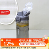乐扣乐扣（LOCK&LOCK）人鱼线塑料运动水杯夏天便携水壶带刻度提手男女水杯子520ML灰色