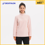 迪卡侬（DECATHLON）户外透湿抓绒女加厚摇粒绒抓绒衣保暖外套冲锋衣内胆MH100 半拉链-水粉色 S