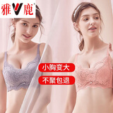 雅鹿【2件装】内衣女士小胸聚拢加厚平胸专用文胸罩调整型性感无钢圈