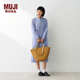 MUJI 纸编托特包 挎包女包 包包轻便手提包编织包通勤 浅棕色 两用 上口51×下底16.5×高30cm