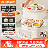苏泊尔（SUPOR）电炖锅 炖汤盅 电炖盅隔水炖家用全自动煲汤炖汤锅陶瓷燕窝炖盅4.5L蒸炖一体多功能锅 DZ25FC873
