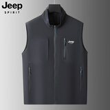 JEEP SPIRIT吉普马甲男外穿男士高端春秋休闲背心上衣坎肩男装 宝蓝 XL
