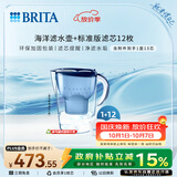 碧然德（BRITA）过滤净水器 家用滤水壶 净水壶 Marella 海洋系列 蓝色+多效滤芯12枚（含附件）