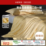水星家纺蚕丝被黄金茧桑蚕丝被子冬季子母被二合一被芯约5.6斤150×210cm