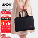 乐上（LEXON）单肩包女手提电脑包13.3英寸内胆包时尚斜挎包轻便商务公文包黑色
