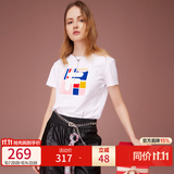 斐乐（FILA） 女装官方女士短袖T恤夏季休闲运动内搭t恤百搭短T上衣 标准白-F11W118151F L （170/88A/L）