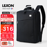 乐上（LEXON）电脑包15.6/16英寸双肩包男士双层书包商务旅行笔记本背包蓝黑色