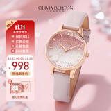 OLIVIA BURTON粉色浪漫女士手表ob自营满天星欧美生日情人节礼物送女友OB16US57