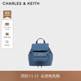 CHARLES&KEITH菱格大容量柔软背包书包双肩包包女包生日开学礼物CK2-60151400 Denim Blue深牛仔蓝色 S