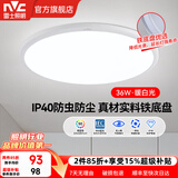 雷士（NVC）卧室吸顶灯具led三防阳台餐厅超薄走廊过道玄关高亮防蚊虫月白 IP40防护【月白】36W暖白光/一体快装